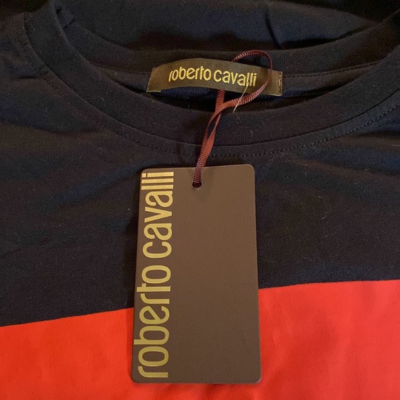 Roberto Cavalli Black Cotton Logo Unisex Tee New With Tags - Picture 6 of 11